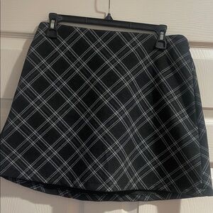 Plaid Black and White Women's Skirt